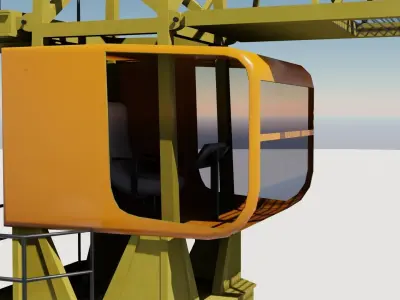 Tower crane low-poly Low-poly 3D model