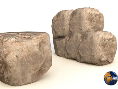 Rocks And Cliffs Lowpoly 3D Model Low-poly 3D model