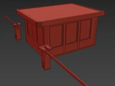 security booth Low-poly 3D model