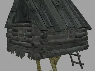 The Hut on Chicken Legs Baba Yaga Low-poly 3D model