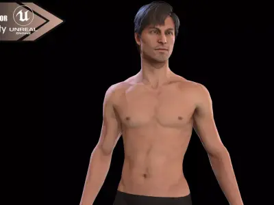 Man Base mesh Evro Low-poly 3D model