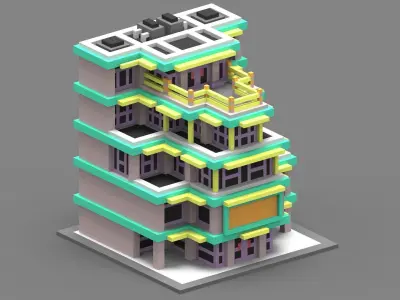 House Voxel - 13 Low-poly 3D model