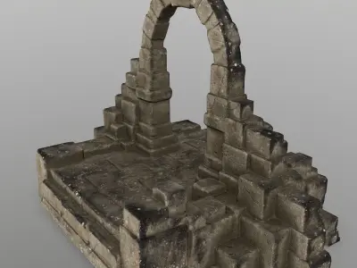 gate 1 stone archway Low-poly 3D model