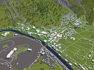 Montpelier Vermont USA 50x50km 3D model