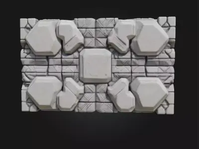Super Realistic Modular RPG Wall Game-Ready Low-poly 3D model