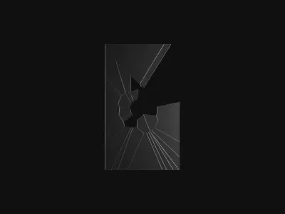Broken Window Glass Set Low-poly 3D model