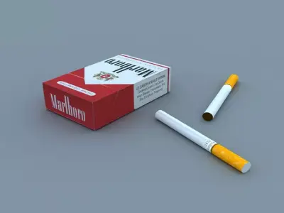 Marlboro Box and Cigarettes Free 3D model