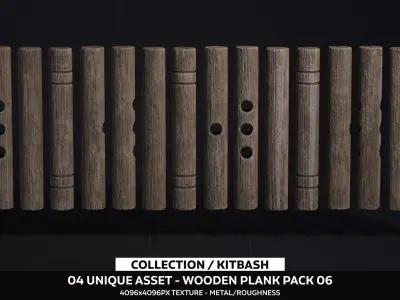 Wooden Plank Pack Vol 06 Low-poly 3D model