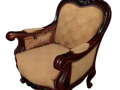Ornate Classic Armchair 3D Model Low-poly 3D model