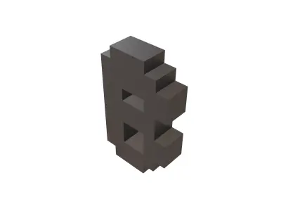 Pixel Font B v1 001 Low-poly 3D model