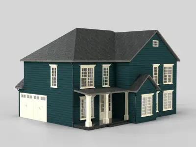 British House Design 11T3  Low-poly 3D model