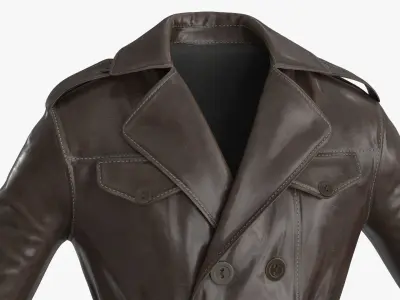 Leather Coat Low-poly 3D model