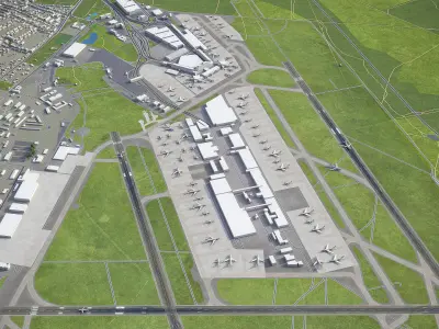 Cologne - Bonn Airport - CGN Low-poly 3D model