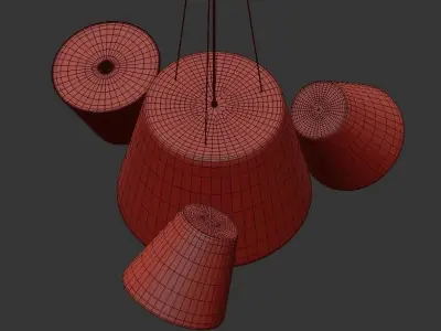 ADELA pendant light with three lights hanging from it 3D model