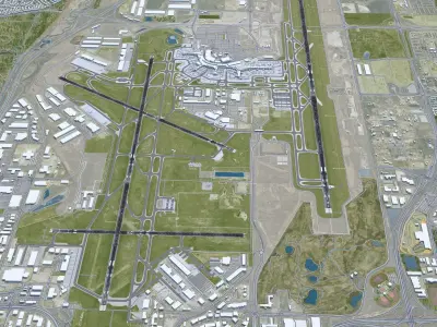 Calgary International Airport 12km Low-poly 3D model