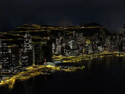 Night HongKong HK China 3D model