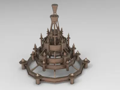 chandelier low poly 3 3D model