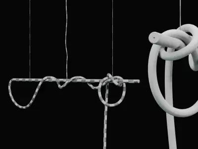 2 Luke Lamp Pendant light -Tracer Bar 6 -8 ft-  2lights -5mat  3D model