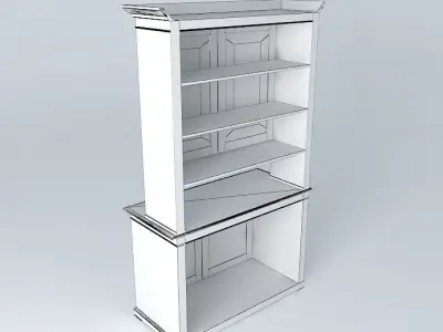 Sideboard wooden hutch with glass doors Free 3D model