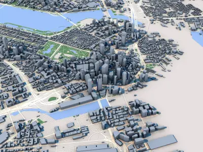 Boston City Massachusetts United States 3D model