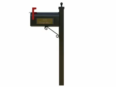 The metal mailbox Low-poly 3D model