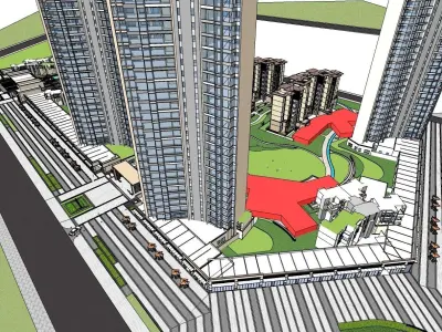 shopping mall complex 3D model