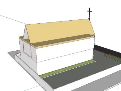 Architecture-Religion-God-Culture-Temple-0134 church with cross 3D model