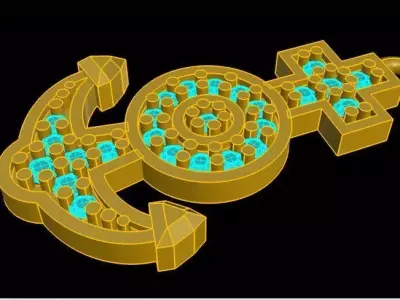 CHARM gold symbol with lights 3D print model