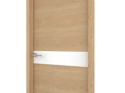 Door-021 wooden door with stripe 3D model