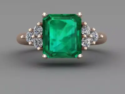 Diamond Ring For Women 3d Print Model 3D print model 73