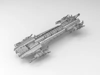 Cargo Spaceship Low-poly 3D model