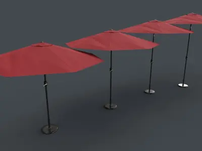 PBR Traditional Parasol Low-poly 3D model
