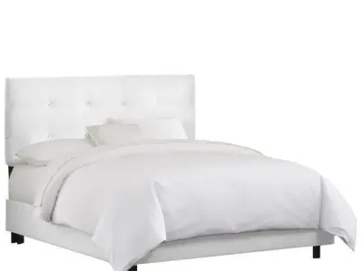 Tufted Upholstered Low Profile Standard Bed 3D model