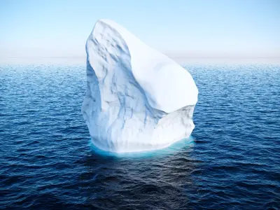 Iceberg floating in ocean Low-poly 3D model