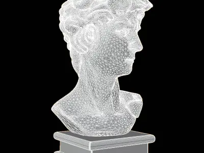 Greco-Roman Male Statue Bust 3D model