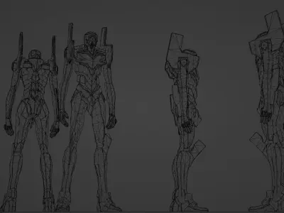 Evangelion 00  Low-poly 3D model