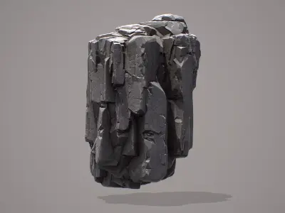 Large Stylized Modular Cliff Rock - Game Ready Low-poly 3D model