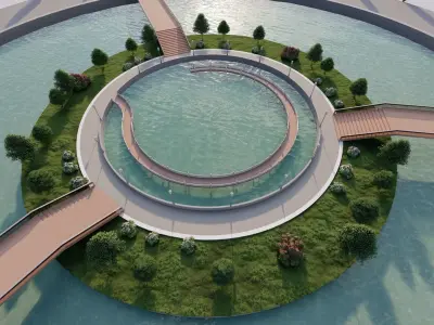 park-public park-Private Park Landscape 3D model