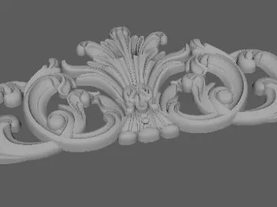 Central decor ornament for furniture 3D model
