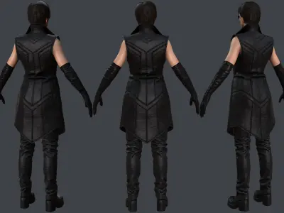 Female 1 - clothing 6 - Full Pack Low-poly 3D model