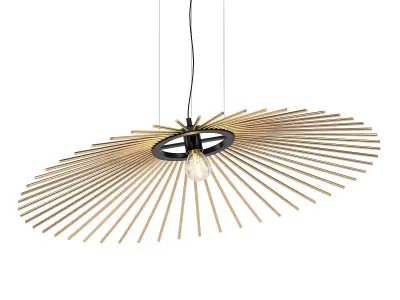 GALAXy pendant light with wooden sticks hanging from ceiling 3D model