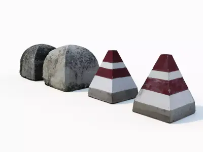 Street concrete barrier set 3D model