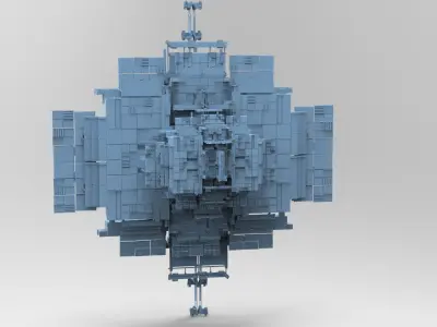 Sci fi Light gravity satalite Low-poly 3D model