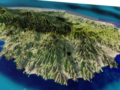 Saint Vincent island full 3d model terrain 3D model