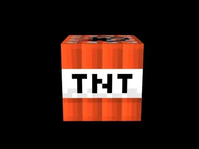 Minecraft TNT 3D Lowpoly model Vray Ready Game Ready VR AR Ready Free low-poly 3D model