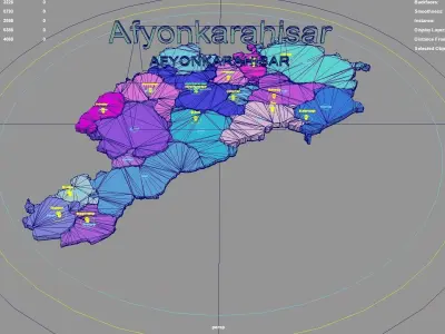 Afyonkarahisar  Aegean Region  Turkey map region geography 3D model
