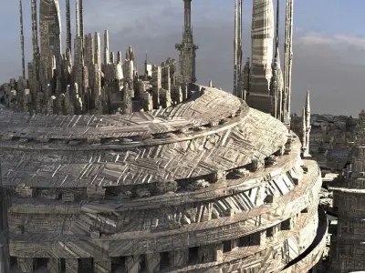 Advanced dome City structure with city 3D model