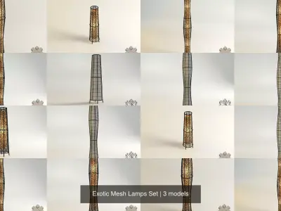 Exotic Mesh Lamps Set 3D Model Pack