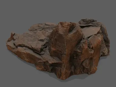 Stairs wooden staircase Low-poly 3D model