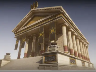 Roman Temple Low-poly 3D model
